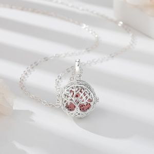 Ball Aromatherapy Essential Oil Diffuser Necklace For Women Pendant Necklace Girls Jewelry Gift With 7pcs Lava Stone,24"" Chain..[I25] - Neuf