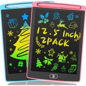ERYI-Tablette Enfant De 12,5 Pouces, Lot 2 Ardoise Magique Pour Enfants, Ardoise Lcd Pour Enfants,Gribouillages Colorés, Cadeaux Pour Les Filles De 3 À 8 Ans, Rose + Bleu - Neuf