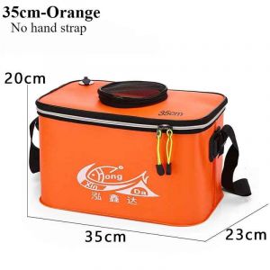 Seau De Pêche Pliant Et Épais,Seau À Poisson Vivant Sans Pompe À Oxygène,Réservoir D'eau Portable Eva,Boîte À Poissons Vivants Pour La Pêche En Plein Air-35cm-Orange - Neuf