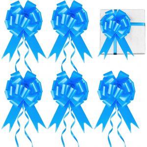 KAL-30 Pcs Geschenkschleife Blau, Schleife Hochzeit Geschenk, Auto Schleifen F&uuml;r Hochzeit, Zugband Polyband Dekoschleife F&uuml;r Hochzeit Geburtstage Geschenkverpackung Auto Deko T&uuml;ten Zuckert&uuml;ten - Neuf