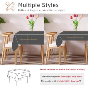 Nappe Rectangulaire Nappes Imperméable Nappe Anti-Tache Élégant Faciles D'entretien Pour Intérieur, Extérieur, Le Jardin, Le Restaurant Et La Décoration - Neuf