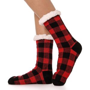 Chaussettes Pantoufles Fluffy Grips Pour Femmes - Chaussettes Antidérapantes - Neuf