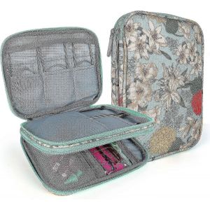 Étui à aiguille à tricoter circulaire, porte-crochets, sac de rangement à fermeture éclair pour câble rond double aiguilles à tricoter à pointe, étui crochet - Neuf