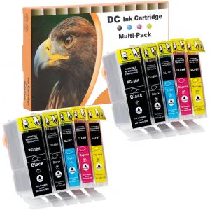ERYI-Cartouches D'Encre Compatible Remplacement Pour Canon Pgi-5 Cli-8 Pour Canon Pixma Mp530 Mp600R Mp610 Mp800R Mp810 Mp830 Mp970 Mx700 Mx850 Ip3300 Ip3500 Ip4200X Ip4300 Ip4500X Ip5200 (10-Pack) - Neuf