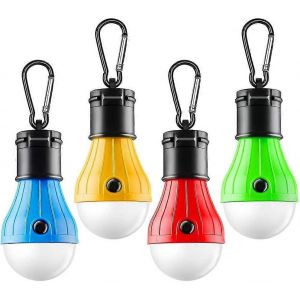 Lumi&egrave;res De Tente Portable 4-Pack Clip Crochet Ouragan Lumi&egrave;res D'urgence Tente De Camping Ampoules Mat&eacute;riel De Camping Camping Randonn&eacute;e Sac &Agrave; Dos P&ecirc;che - Neuf