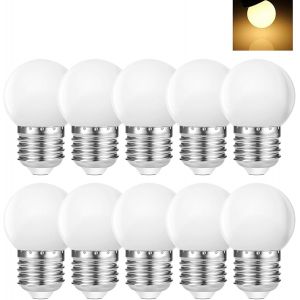 20 pièces LED E27 1W, E27 vis culot 1W LED ampoule Globe lampe pour décoration de fête de vacances,lampe LED pour guirlande lumineuse, AC 220V,Blanc chaud 2700K - Neuf