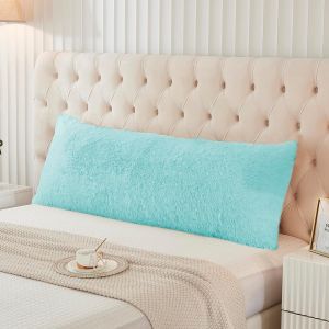 CAUC-Housse de coussin de positionnement lat&eacute;ral - En peluche - Bleu ciel - Avec fermeture &eacute;clair - Respirant et douce - Pour dormir sur le c&ocirc;t&eacute; - 40 x 145 cm - Neuf