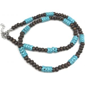 Kal-Collier Surfer - Collier Homme Surfer Perles En Bois - Bijoux De Plage Fait Main - Imperm&eacute;able - Pour Homme Et Femme - Pour Plage, Surf, Bord De Mer, Piscine - Neuf