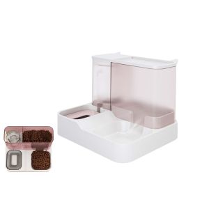 Distributeur Automatique De Nourriture Et D'eau 2 En 1 Pour Chats, Avec Bol &Agrave; Gravit&eacute;. - Neuf