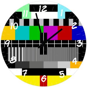 Horloge en verre mire télévisuelle 29 cm - Neuf