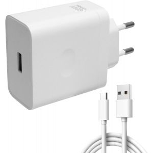 JGD-Chargeur SuperVooc 80W pour Real-me, One-Plus avec C&acirc;ble USB-C 6A, Chargeur Rapide Adaptateur Secteur pour op Find X7 Ultra/X7/X6 X5/X4/X3 Neo, Reno12/11/10Pro &agrave; one-plus13/12/ GT Neo 3T/A98/A78 - Neuf