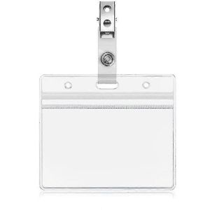 10 Pcs Supports De Badge En Plastique Nom Tag Clear Badge Id Card Holders Et Crocodile Style Metal Badge Clips Avec Imperméable À L¿Eau - Neuf