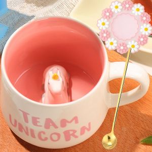 Eryi-Tazza Da Caffè Con Animale Con Animale Con Cucchiaio Tazze Da Tè Da 340 Ml Tazza In Ceramica Divertenti Tazze Da Caffè Per Bambini Idea Regalo Di Compleanno Per Donne Amici Amanti Degli Animali - Neuf