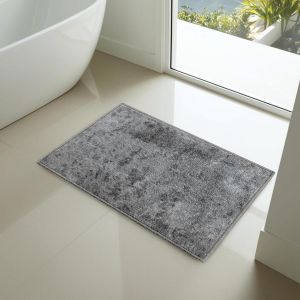 KAL-Tapis Océan De Salle De Bain - Rectangulaire 50 X 90 Cm - Doux Sous Les Pieds - Tapis Antidérapant - Mince Et Respirant - Lavable En Machine - Douche Et Baignoire - Gris - Neuf