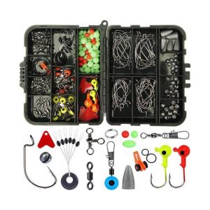 Kit De Pêche Ultime De 205 Pièces : Hameçons, Plombs, Émerillons Et Plus Encore Dans Une Boîte De Pêche Portable Pour Les Pêcheurs En Eau Douce Et En Eau Salée. - Neuf