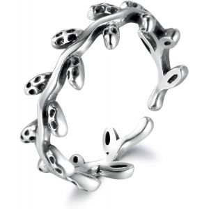 Kal-Bague Argent Pour Femme, Bagues Ouvertes R&eacute;glable En Argent 925 Pour Femme Homme - Neuf