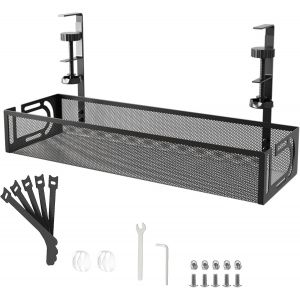 Plateau De Gestion Des Câbles Sous Le Bureau Sans Perçage, Plateau De Câbles En Maille Métallique Pour Organisateur De Fils, Accessoires De Bureau Noir - 1 Pack[DYB982519] - Neuf