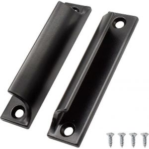 Poignée de porte coulissante 2 pièces,poignée de meuble en aluminium,poignée de meuble de cuisine noir,disponible pour les portes de balcon,portes coulissantes,tiroirs - Neuf