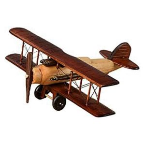 Maquette d'avion en bois Handicraf d'avion rétro,modèle biplan vintage - Neuf