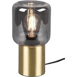 Kalanka-Reality Leuchten Nico R50591008 Lampe De Table En Métal Laiton Mat Et Verre Fumé 1 Ampoule E27 Non Incluse - Neuf