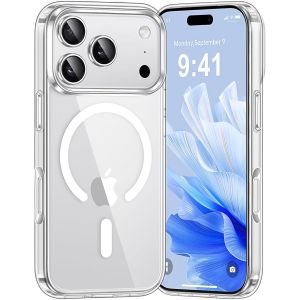 Sjzg-Coque Pour Iphone 17 Pro, Compatible Avec Magsafe Recharge Sans Fil, Protection Antichoc, Anti-Jaunissement,Dos Anti Rayures Pc Magnétique Étui Housse Pour Iphone 17 Pro,Transparent - Neuf