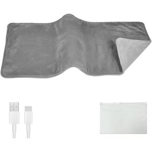 JGD-Coussin Chauffant USB, Tapis Chauffant USB, Coussin Chauffant Electrique Portable, coussin Chauffant &Eacute;Lectrique pour Dos, Usage Domestique et Au Bureau, Gris, 30 x 60CM - Neuf