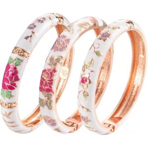 Bracelet En Émail Pour Femme, Bracelet Floral Vintage Fait À La Main, Cadeau De Bijoux, Bracelet Multi-Pièces En Laiton Doré Pour Femme, Cadeau De Fête Des Mères De La Part De Sa Fille - Neuf
