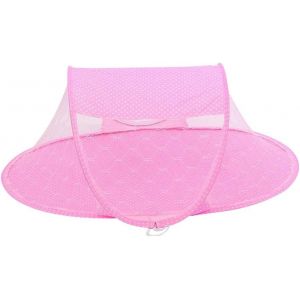 Bébé Moustiquaire Tente Apparaitre Automatique Auto-Expansible Lit Pliant Lit De Bébé Nouveau Née Berceaux Insecte Filets Protection Couverture Doux Respirant Portable Pour Les Voyages Portable-Rose - Neuf