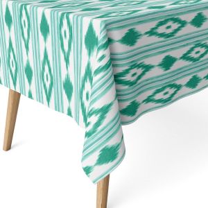 Sjzg-Nappe Anti-Taches Pour Table Rectangulaire Taille 180 X 140 Cm - Nappe Anti-Taches Au Toucher Extra Douce Et Imperm&eacute;able, Couleur Turquoise - Neuf