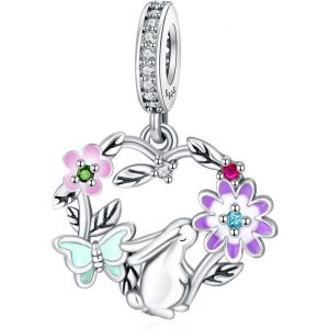 Eryi-Abalorio Charms Argent Sterling 925 Breloque Pendentif Elephant Leaf Butterfly Car Dangle Charm Bead Compatible Pour Femmes Filles Européen Bracelets Colliers - Neuf