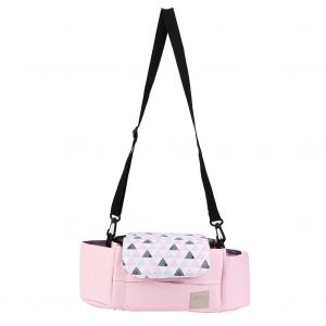 Sac De Rangement Universel Pour Poussette, Sac A Langer, Grand Panier Pour Poussette (Triangle Rose) - Neuf