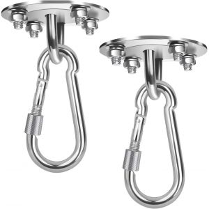 Ulteronixshop-Lot de 2 crochets de plafond pour fauteuil suspendu, sac de frappe en acier inoxydable, jusqu'&agrave; 450 kg, crochet de plafond, charge lourde, pour fauteuil suspendu, hamac, sac de frappe - Neuf