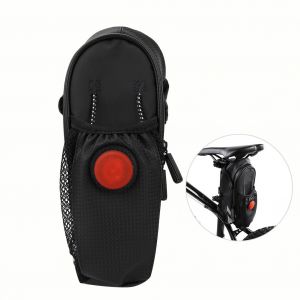 Sacoche De Selle De Velo D'exterieur, Sac De Selle De Velo Etanche Avec Feu Arriere, Pochette En Filet Supplementaire - Neuf