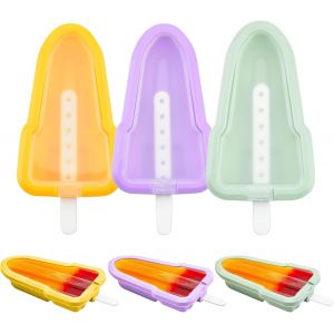 Eryi-Lot De 6 Moules À Glace Avec Bâtons, Réutilisables En Silicone Avec Bâtons, Mini Machine À Sucettes Glacées Avec Couvercle Anti-Déversement, Ensemble De Moules À Glace En Silicone Pour La - Neuf
