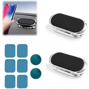 2 Pack Magnetic Phone Holder, High Intensity, No Blocking, Universal Cell Phone Holder For All Phones (Silver) - Neuf