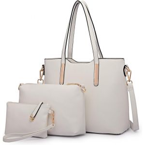 CAUC-Sac &agrave; Main et Portefeuille Ensemble Femme,Grand Cabas Fourre-Tout PU,Sacs pour Dames Femme pour Bureau, Travail & R&eacute;union - Neuf