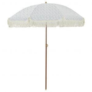 Parasol De Plage Inclinable L&eacute;ger Portable 160 X 160 X 196 Cm En Polyester Gris Helloshop26 02_0058872 - Neuf