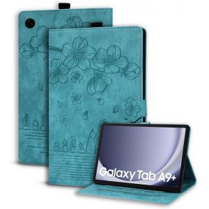 Case For Galaxy Tab A9+/A9 Plus 11 Inch 2023 Pu Leather Tablet Cover Protective Case Samsung Galaxy Tab A9+ 2023 Pencil Holder Wallet Tablet Case Sm-X210/X215/X216 Light Green - Neuf