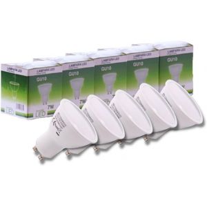 Kal-- Lot De 5 Ampoules Led Gu10 7w (Équivalent 50w) Blanc Froid 6000k, 650 Lumens - Neuf