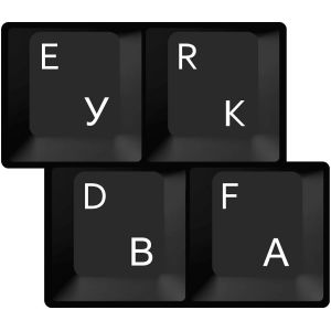 Autocollants Pour Clavier Laminé Cyrillique Russe/Ukrainien, Fond Transparent, Lettrage Blanc, Pour Tous Les Pc/Ordinateurs Portables - Neuf