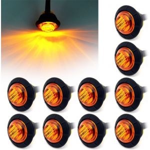 Feu de gabarit LED rond étanche de 19 mm pour avant, arrière, latéral, voiture ou camion, 12 V - Neuf