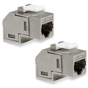 2 connecteurs r&eacute;seau Keystone CAT 6A RJ45 coud&eacute;s-2 connecteurs RJ 45 femelles - Neuf