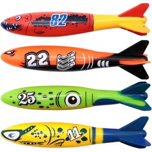 KAL-4 Pi&egrave;ces Jouets De Piscine, Jouets De Plong&eacute;e, Jouets De Piscine, Il Suffit D'Appuyer Sur Celui-Ci Sous La Surface L'Eau Et Il Se D&eacute;place Comme Un Petit Poisson, Jeux Piscine (A) - Neuf