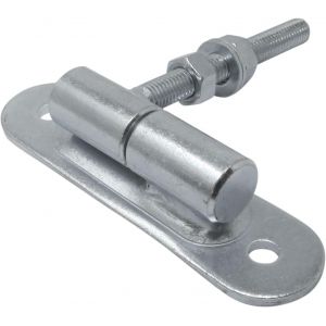 Lot de 2 charni&egrave;res de portail M12 &agrave; roulement &agrave; billes s&eacute;parables 150 x 40 mm, pour portails et portes lourdes, en acier galvanis&eacute;, avec 2 &eacute;crous, 2 rondelles et roulement &agrave; billes. - Neuf