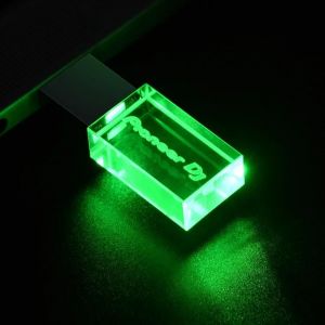 KALPZ-Pioneer Dj Clé Usb 64Gb Clé Usb Haute Vitesse 16Gb Cristal Avec Lumière Led Couleur U Disque 32Gb Clé Mémoire Étanche Cadeau,128Gb,Green Led - Neuf