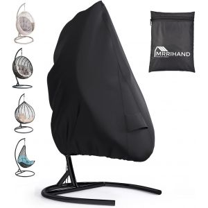 Couverture De Chaise Suspendue 190x115cm Avec Sortie D'air, Noire Housse De Fauteuil Imperm&eacute;able Avec Fermeture &Agrave; Glissi&egrave;re Et Cordon De Serrage, Anti-Uv Tissu Oxford Ind&eacute;chirable Noir - Neuf