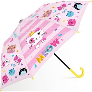 Parapluie Enfant Avec Housse, Coupe-Vent Et Durable Parapluie Pour Filles Gar&ccedil;ons, Facile &Agrave; Transporter Parapluie Pliant Enfant, Parapluie Canne Avec Un Motif Mignon (F&ecirc;te Des Animaux) - Neuf