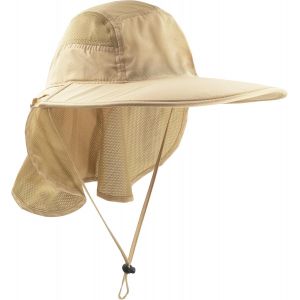 Chapeau/Casquette De Safari Chapeau De Soleil Pour Femme Homme Uv Protection Avec 12cm À Large Bord Protection Du Cou.[Z1056] - Neuf
