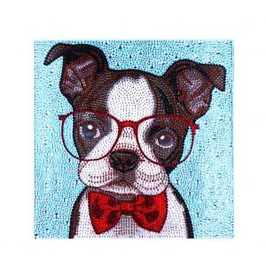 Hjlian Peinture Diamantee A Faire Soi-Meme, Motif Chiot Noir Et Blanc, Decoration Au Point De Croix - Neuf