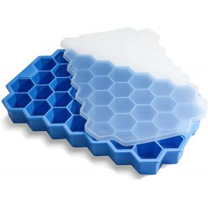Les Bacs À Glaçons Pour Congélateur Avec Couvercle - 37 Grilles De Silicone De Petit Cube De Glace Moules, Dégagement Facile Et Réutilisables Dans Les Plateaux De Rangement Ou Des Conteneurs - Neuf